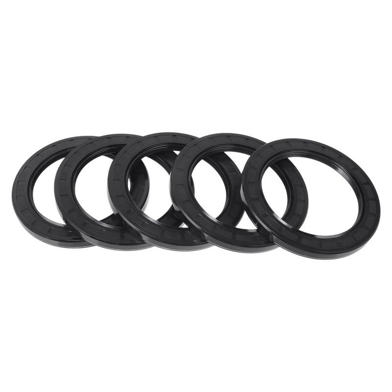 RATCHROLL Universal Oil Seal TC Double Lip W Steel Spring Seal Ring Rotary Shaft Seal 80x110x10mm High Pressure NBR Rubber Black 5 Pcs - Image 1